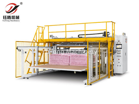 Machine de découpe automatique de filets informatisée avec technologie de découpe par ultrasons et plateforme de levage mécanique de bras pour textile domestique
